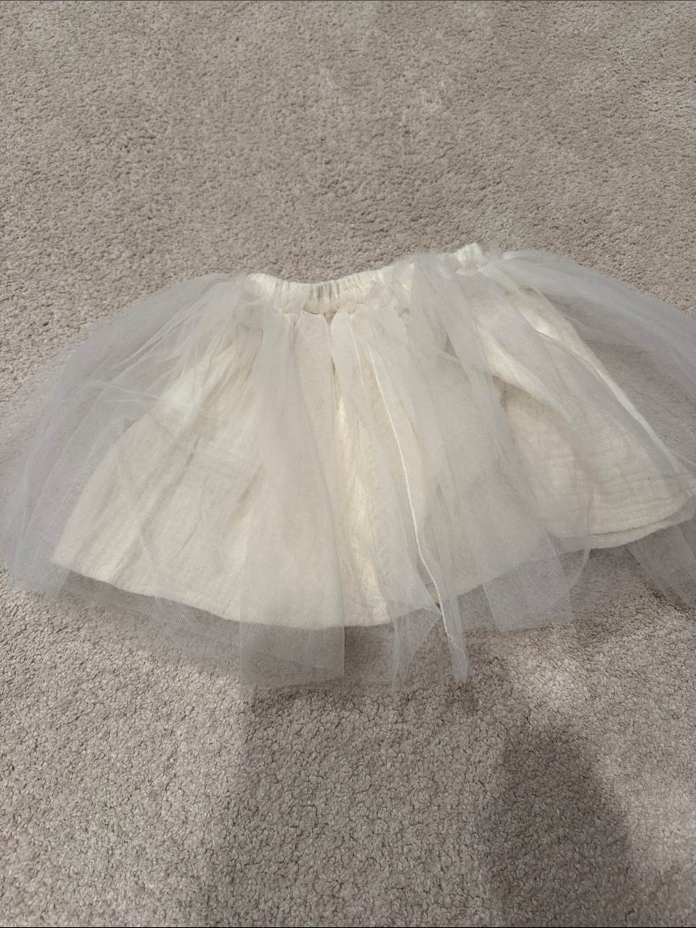 Zara Cream Tulle Layered Kids Skirt